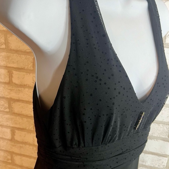 Evan-Picone Black Halter Homecoming Style Midi Dress Sz6 - Picture 11 of 15